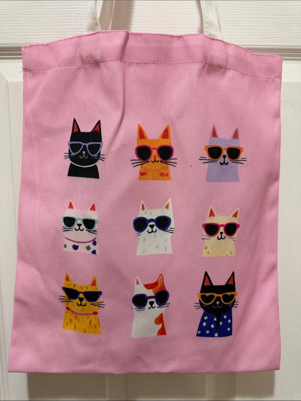 NWOT Dual Sided Cute Pink Cat Print Canvas Tote Bag for Pet Lovers - Picture 2 of 3